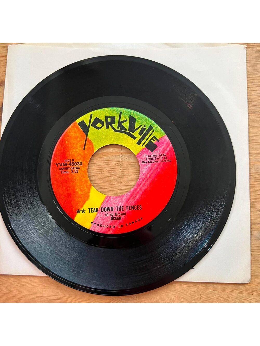 Ocean - Tear Down the Fences/Put your Hand in the Hand 45rpm VG+ R08